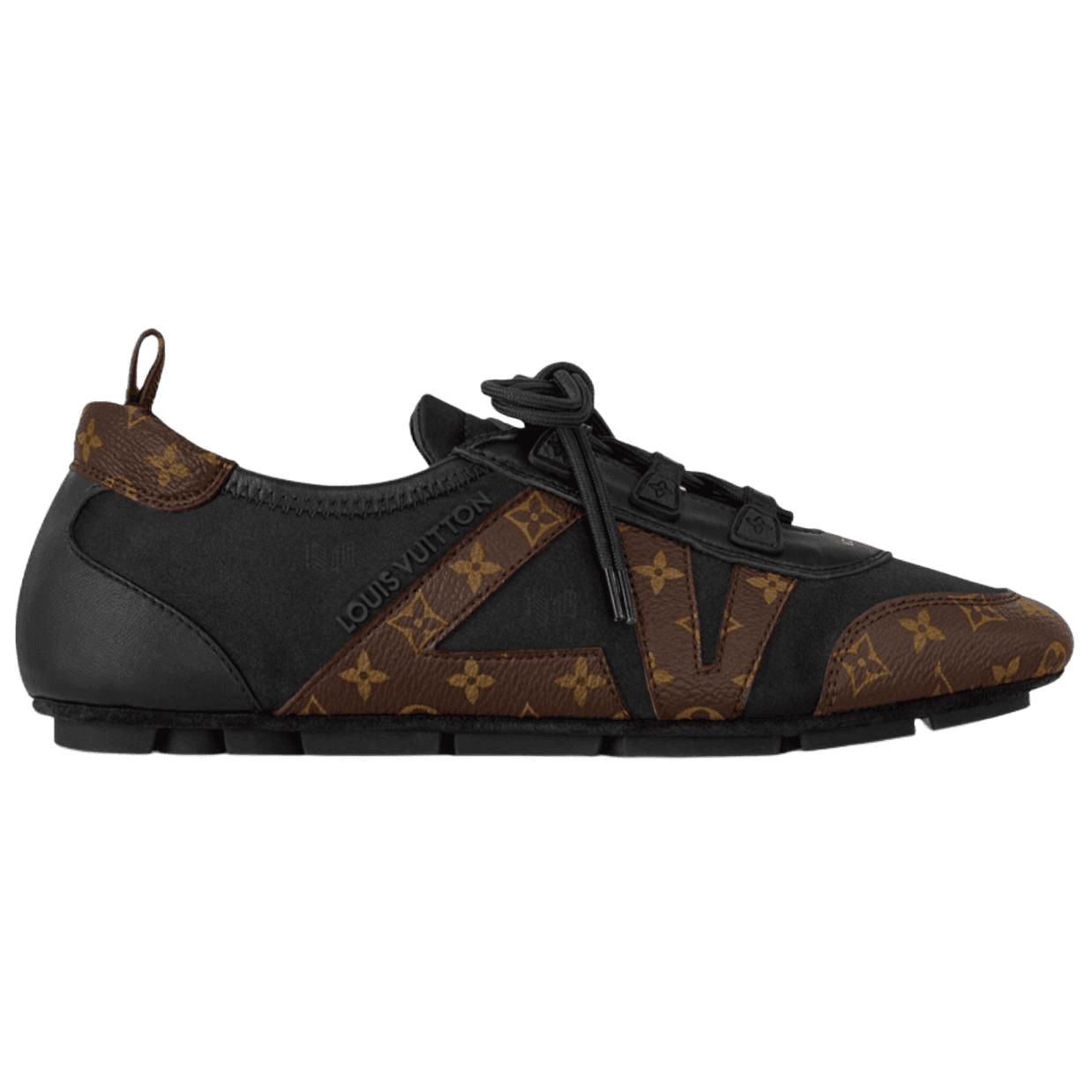 LOUIS VUITTON Sneakerina Trainer Ballet Style Round Toe Lace-Up Thin Sole Low-Top Casual Shoes Women's Brown 4