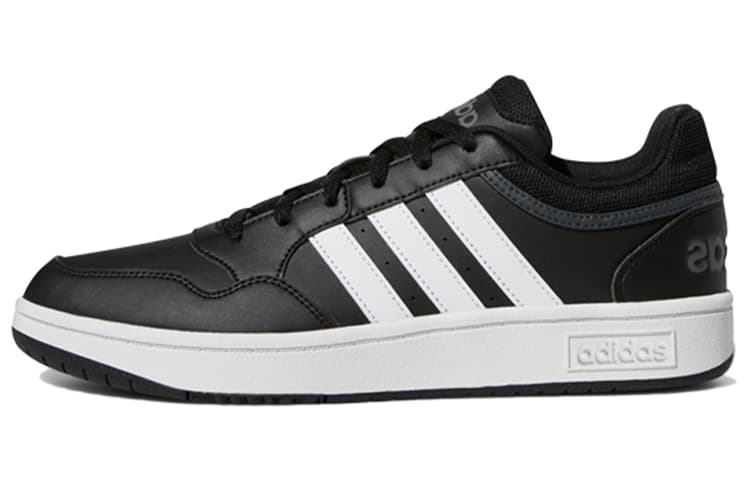 Adidas Neo Hoops 3.0 Low Black White Stripes 2