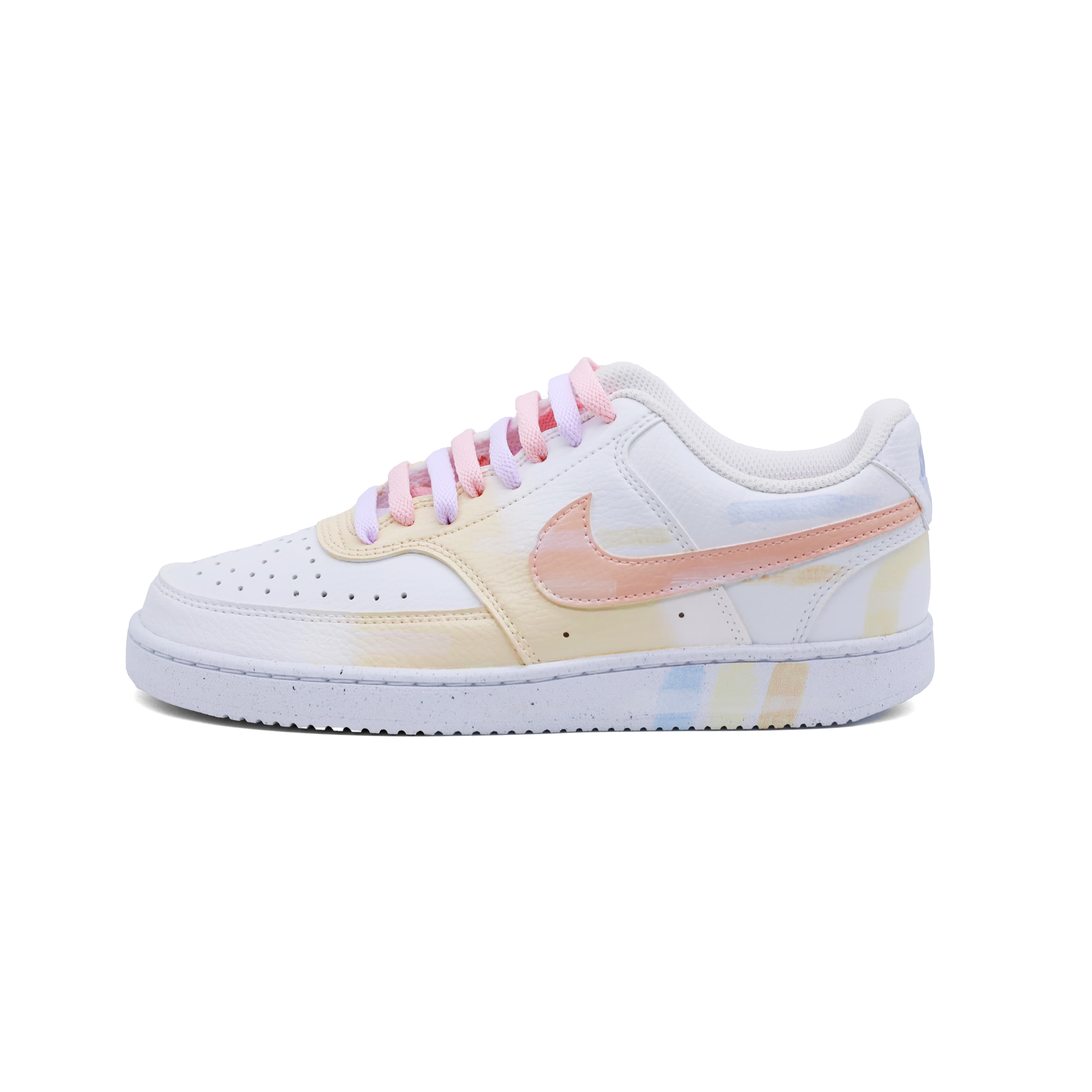 Nike Court Vision Low Slip-Resistant Breathable Low-Top Skateboard Shoes Women's Orange Yellow Pink