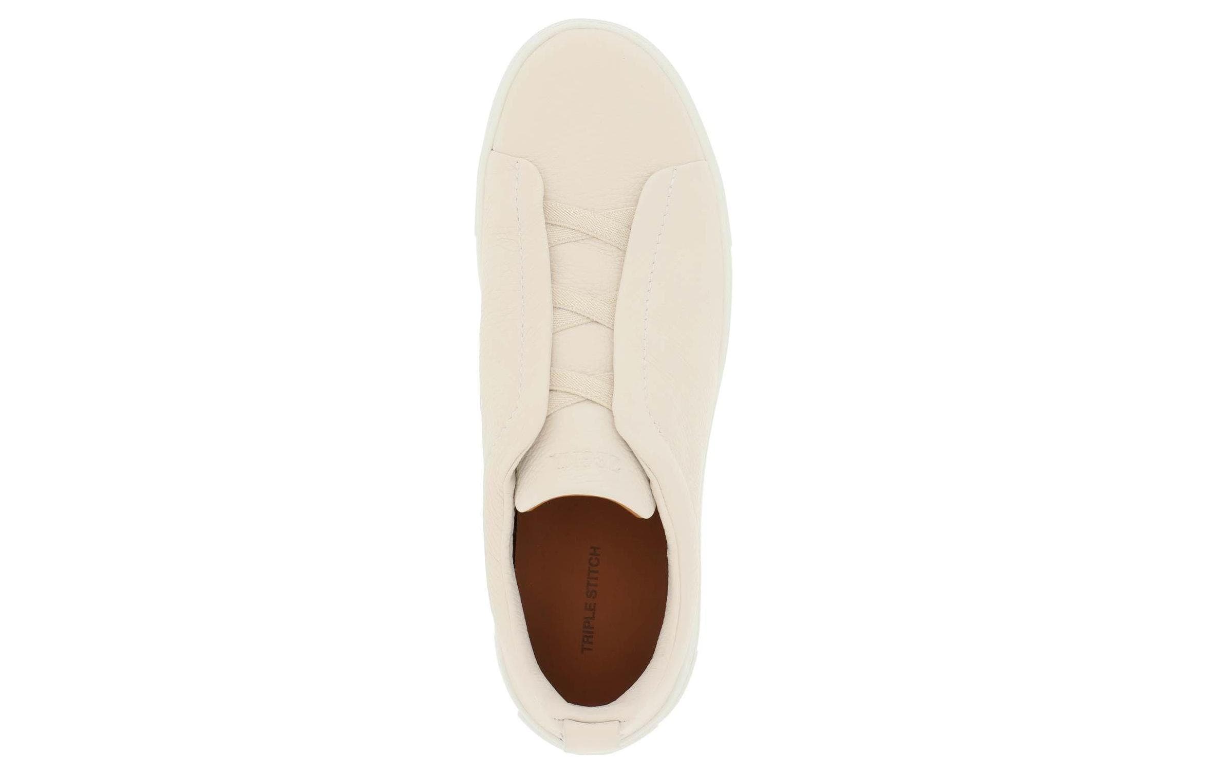Zegna Grained-leather Low-top Sneakers 5