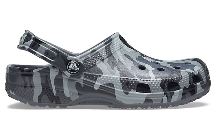 Crocs Beach Sandals Gray Camouflage Unisex 3