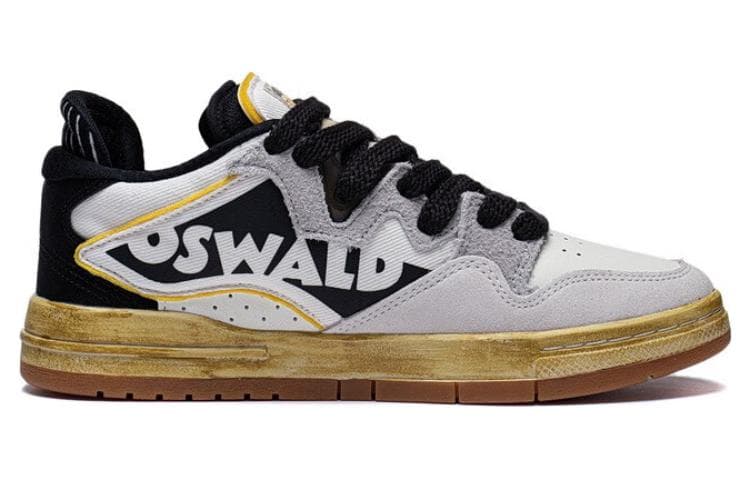DISHINI x LiNing Wave Pro OSWALD Durable Breathable Low-Top Skateboard Shoes Women's White Black 4