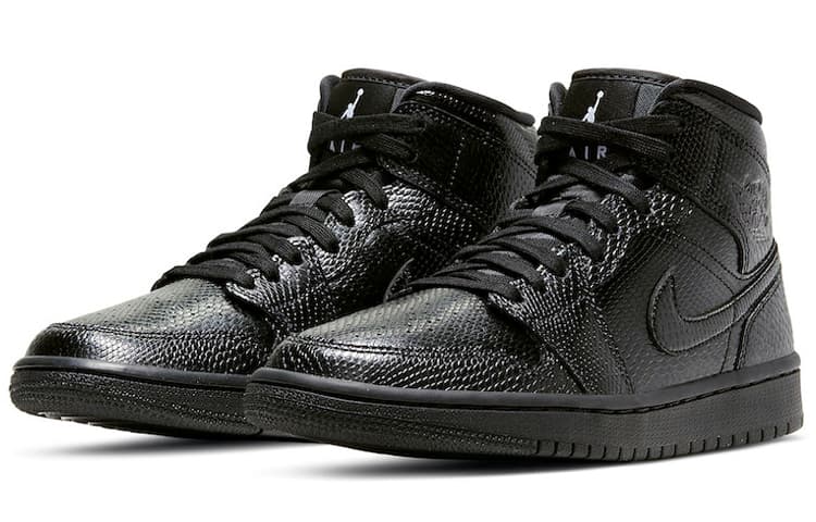 Jordan 1 Mid Black Snakeskin Women's 3