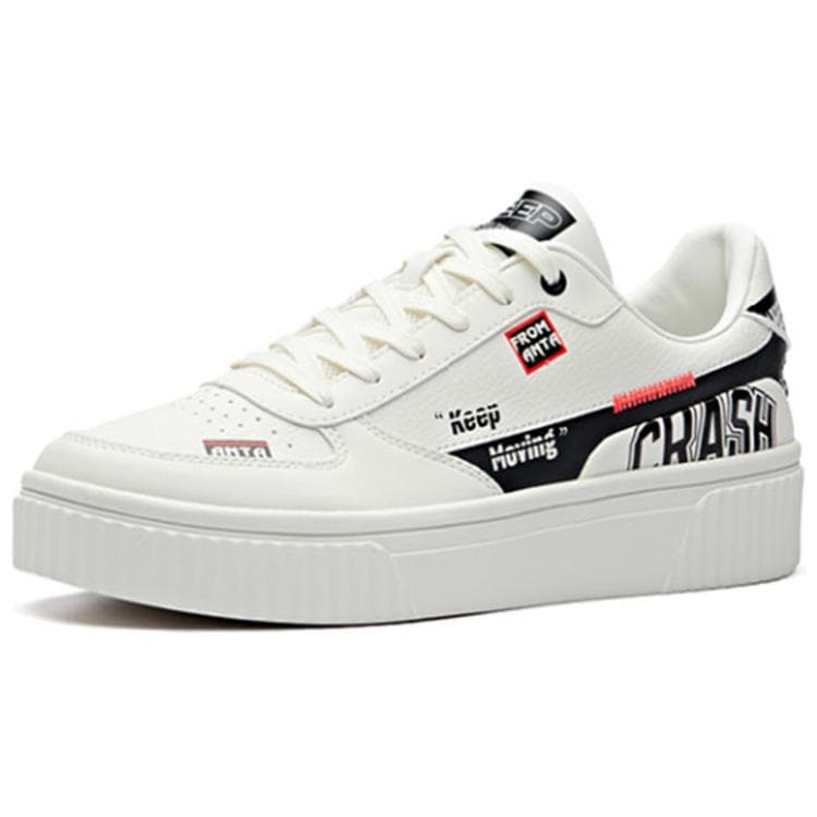 Anta Life Collection Anti-Slip Wear-Resistant Low-Top Skateboard Shoes Men's White Black 3