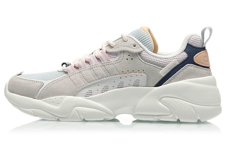 LiNing Moonchaser Cushioning Anti-Slip And Wear-Resistant Low-Top Sports Casual Shoes Women's Gray White 2