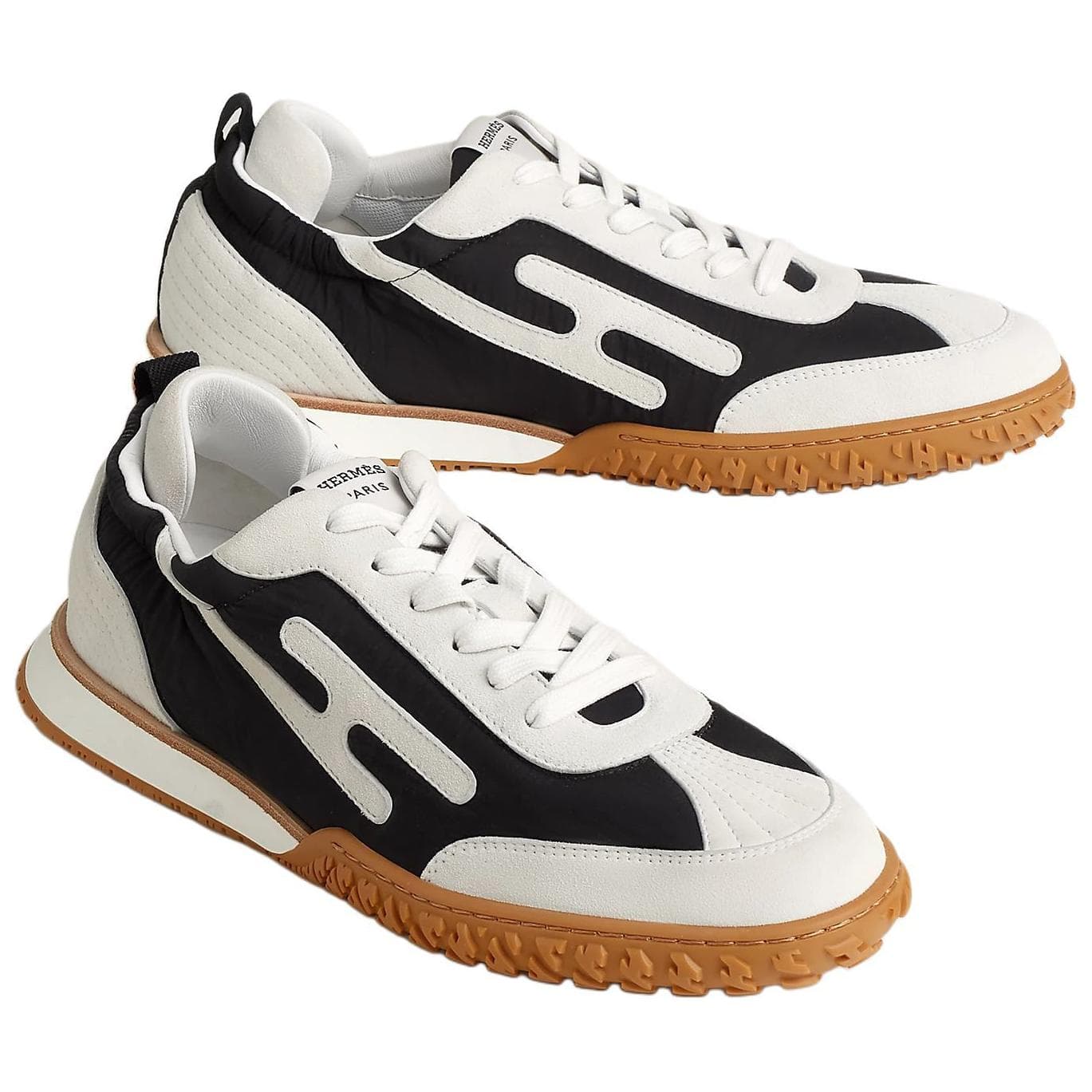 HERMES Jet Low-Top Casual Shoes Men's Black White 5