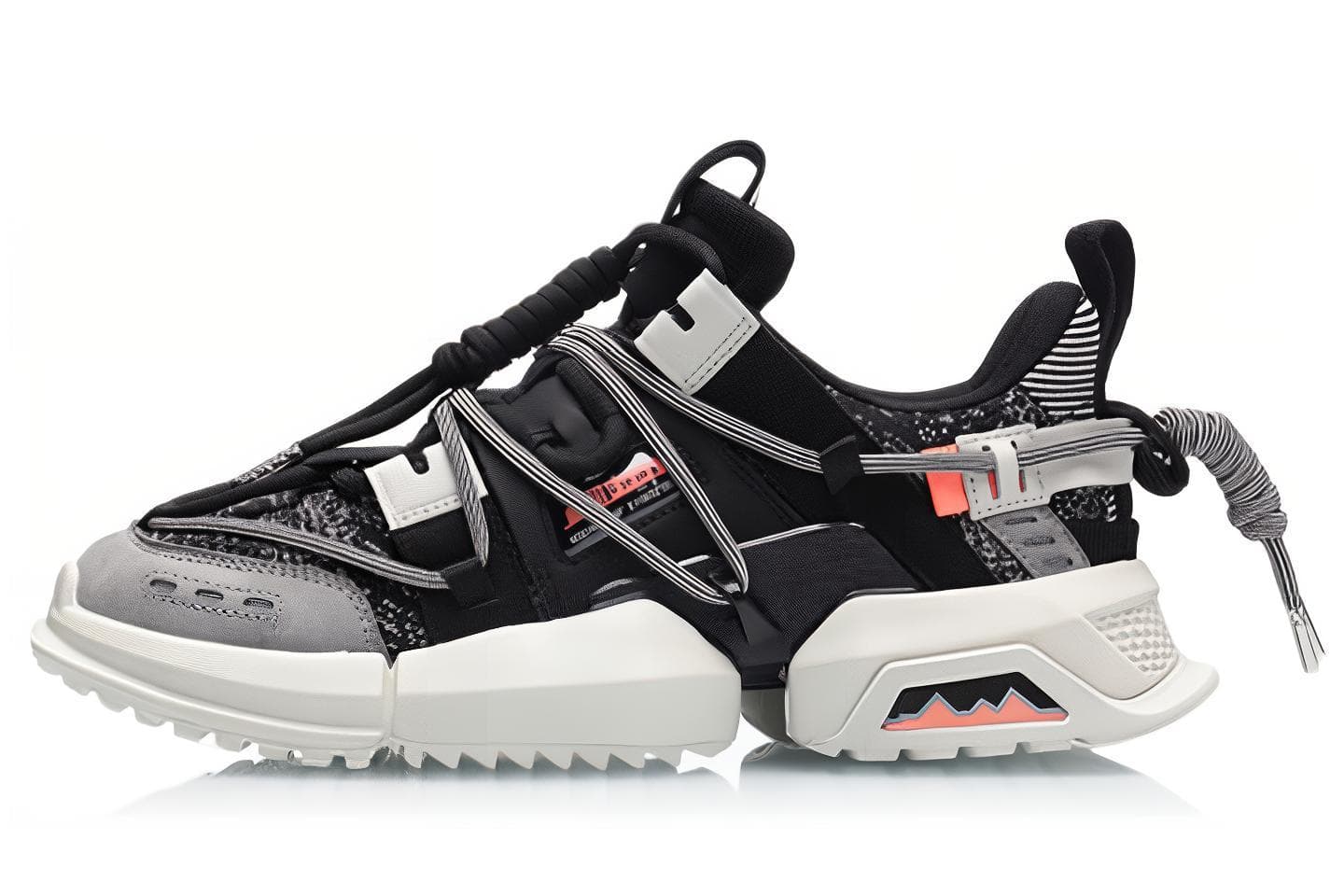 LiNing Chunky Sneakers Women's Low-Top Black/White