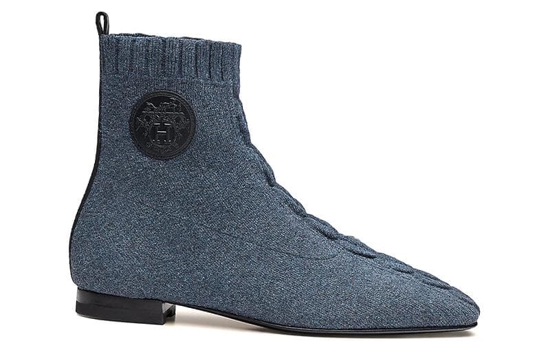 HERMES Duo Ankle Boots Women's Dark Blue 4
