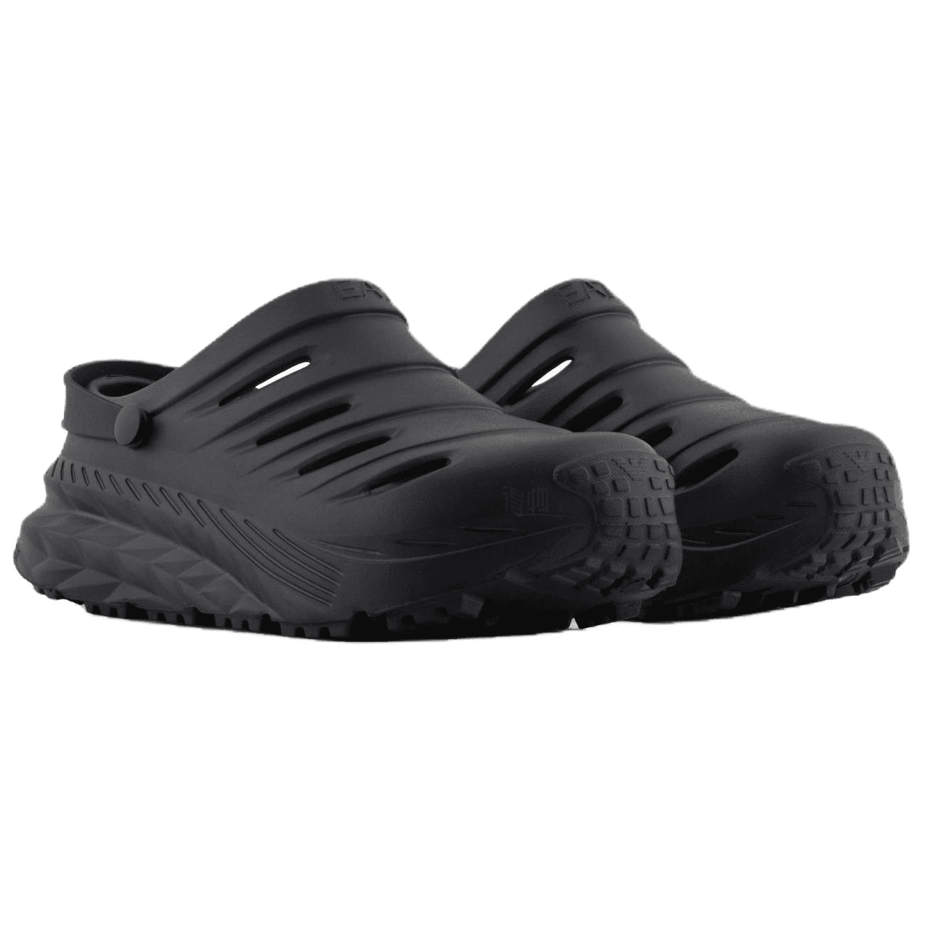 EMPORIO ARMANI EA7 Crusher Sonic Clog 3D Geometric Pattern Embossed Logo Round Toe Slip-On Clogs Unisex Black 6