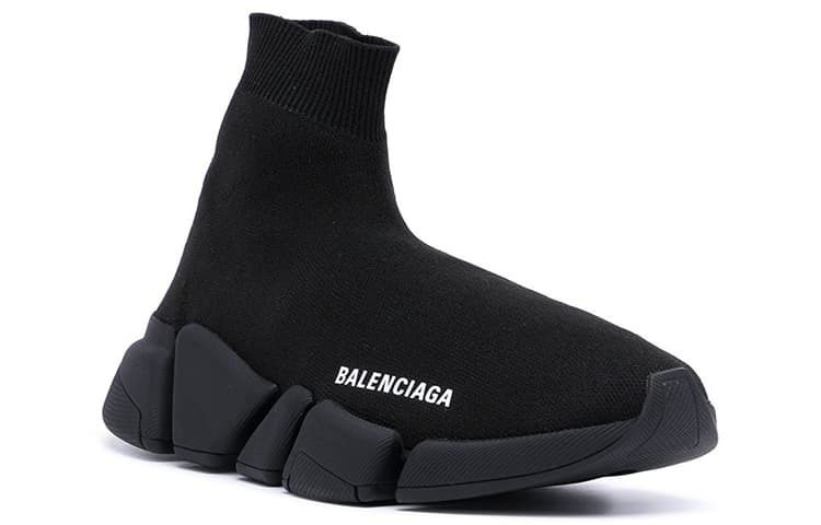 Balenciaga Speed 2.0 Sneakers 'Black Shiny Knit With Black Sole Unit' Women's 4