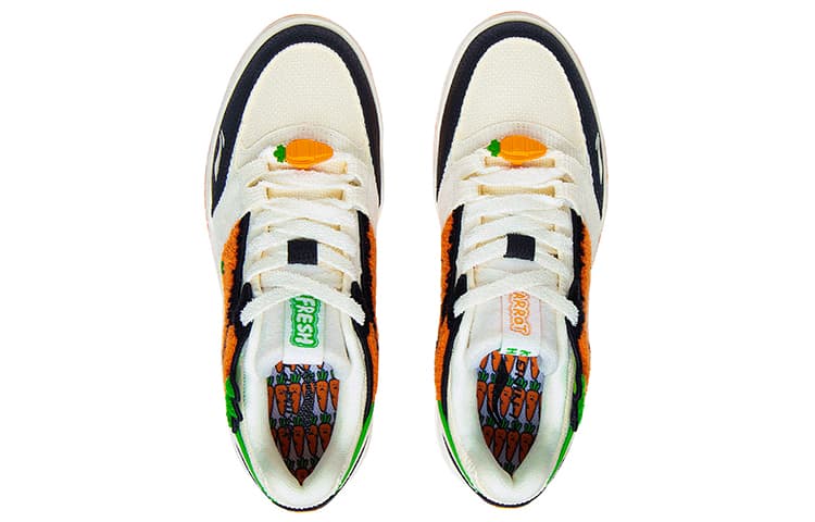 LINING Yuebai Skateboard Shoes Women's Low-Top White Black/Orange 5