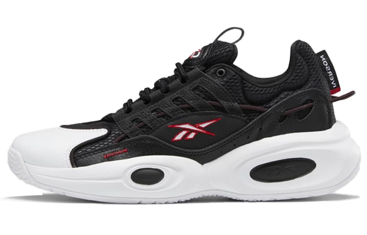 Reebok Solution Mid Black White Vector Red