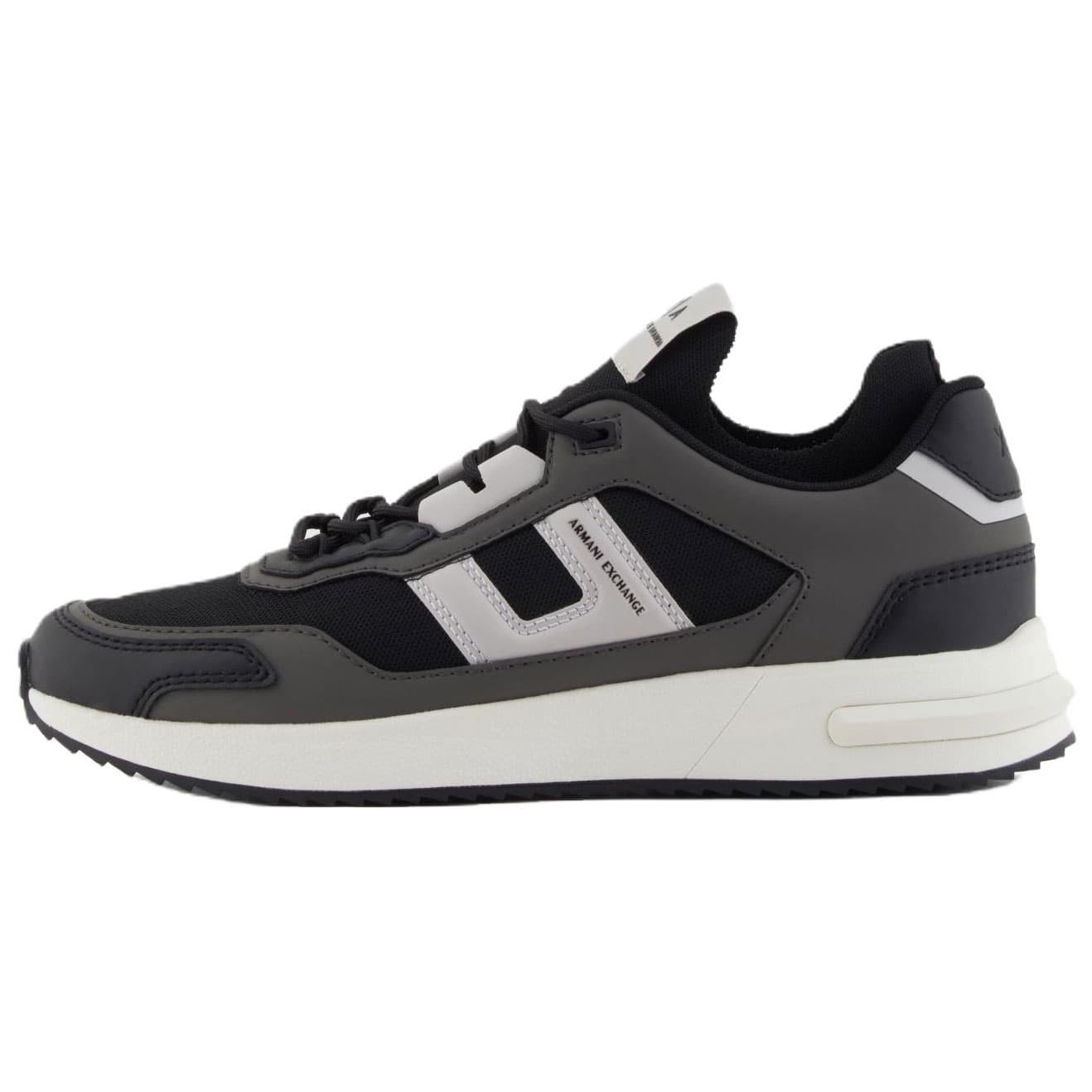 ARMANI EXCHANGE AE Round Toe Lace-Up Letter Logo Low-Top Casual Lifestyle Shoes Men's Gray 2