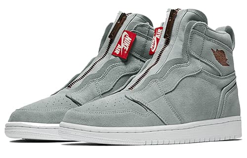 JORDAN Air JORDAN 1 Vintage Basketball Shoes Women's High Top Gray 4