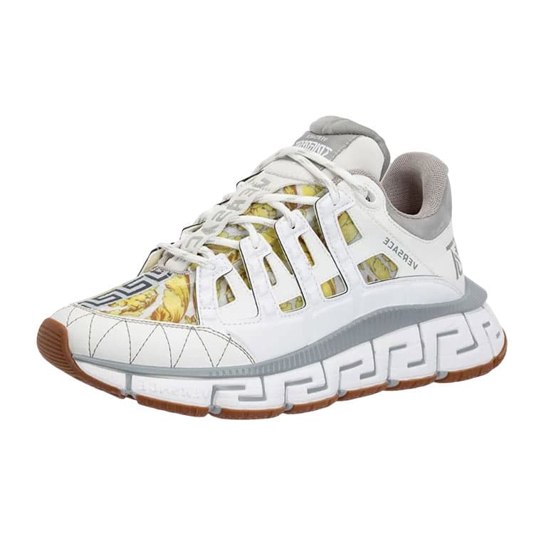 VERSACE Trigreca White Grey Barocco Print Women's 6