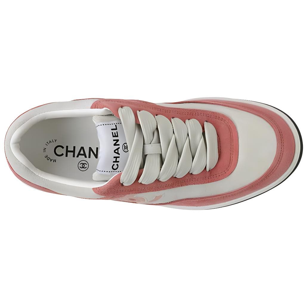 CHANEL Low Top Stylish Skateboarding Shoes Women's Pink White 5