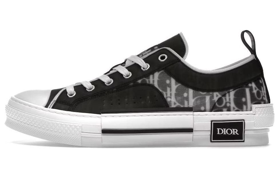 DIOR B23 Low Black White Oblique 2