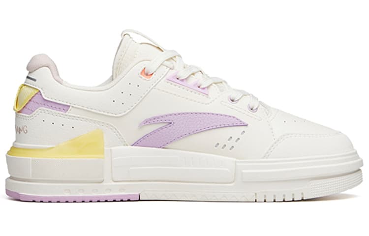 Anta Low-Top Skate Shoes Women's White/Purple 3
