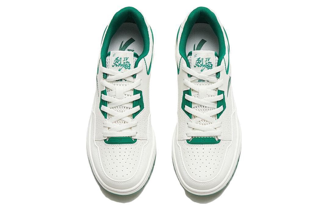 Anta Flame 4.0 Low-Top Skateboard Shoes Women's White Green 6