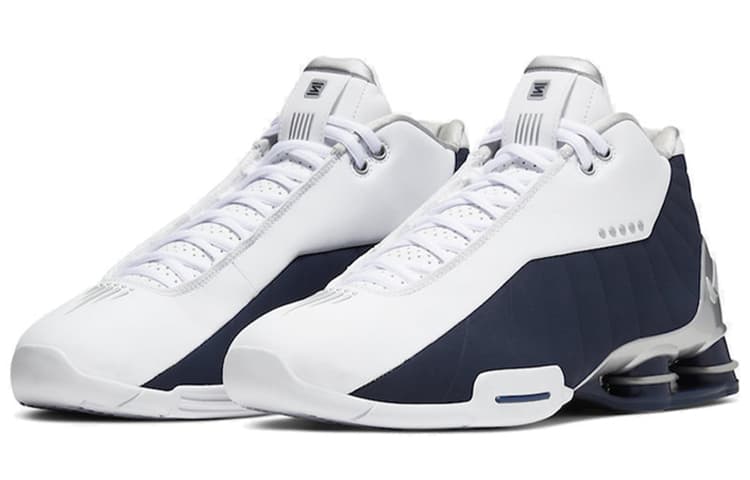 Nike Shox BB4 White Silver Navy 4