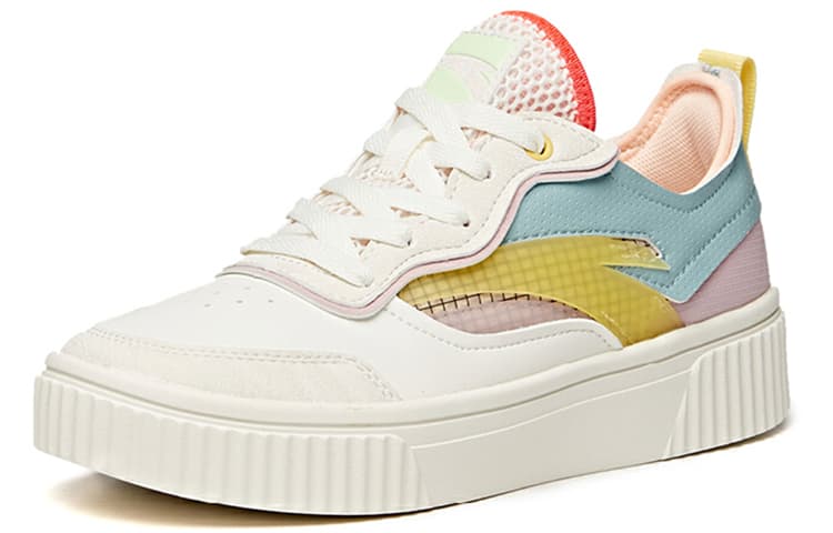 Anta Life Collection Anti-Slip Wear-Resistant Low-Top Skateboard Shoes Women's White Gray Purple 3