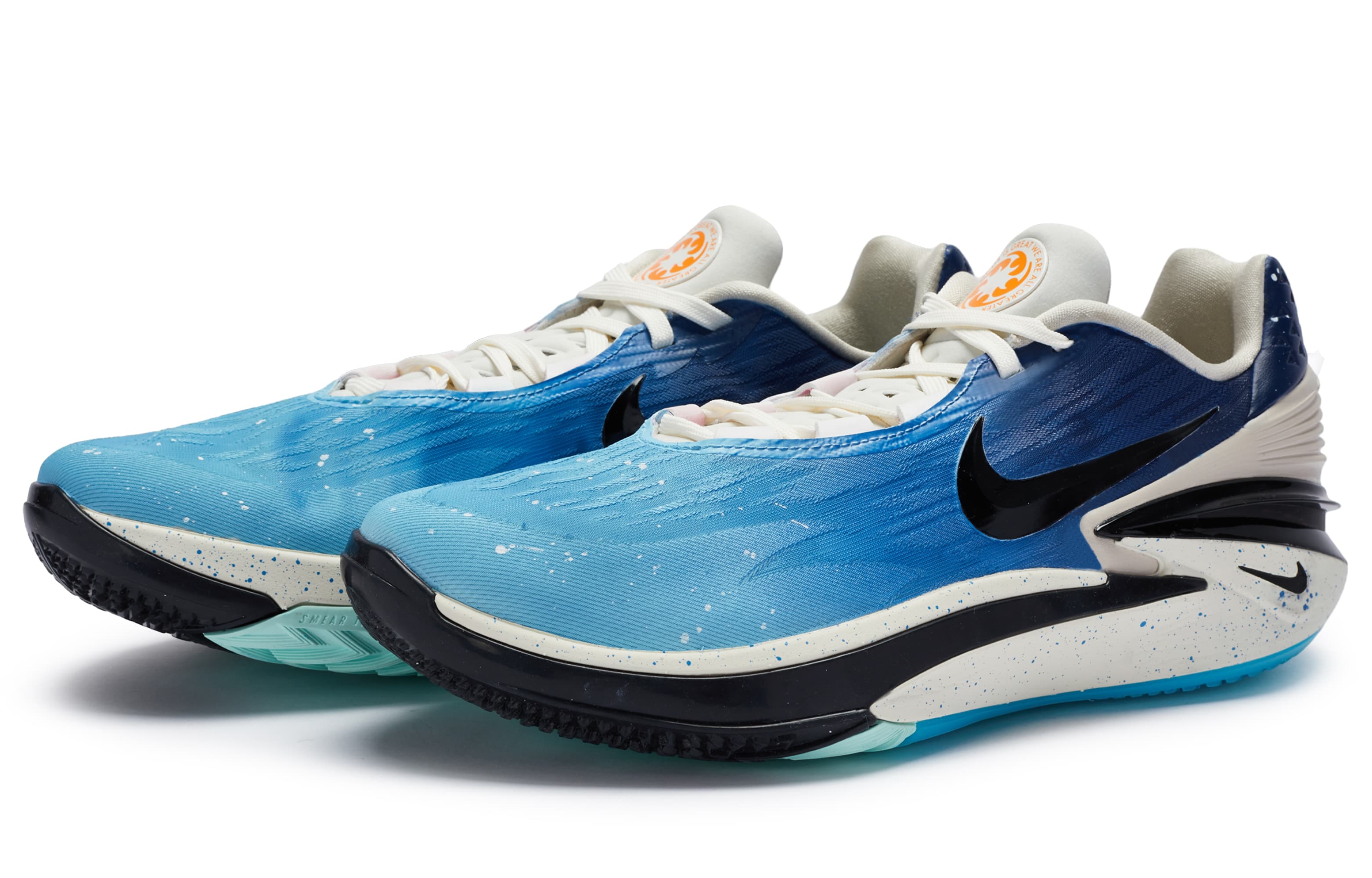 Custom Nike Air Zoom G.T. Cut 2 Stubborn Ocean Heart Cushioning Anti-Slip Low-Top Basketball Shoes Unisex Blue Black 6