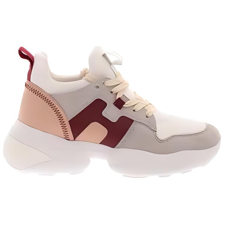 HOGAN Casual Shoes Women's Mid-Top Gray White Red 3