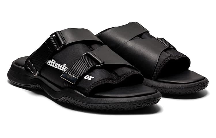 Onitsuka Tiger Ohbori Slider Stylish Sports Black Sandals 6