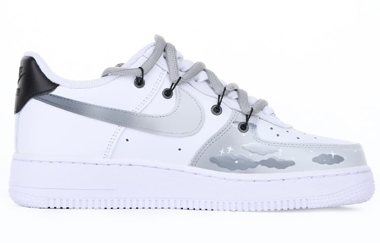 Nike Air Force 1 Skateboard Shoes Men Low-Top Gray White 6