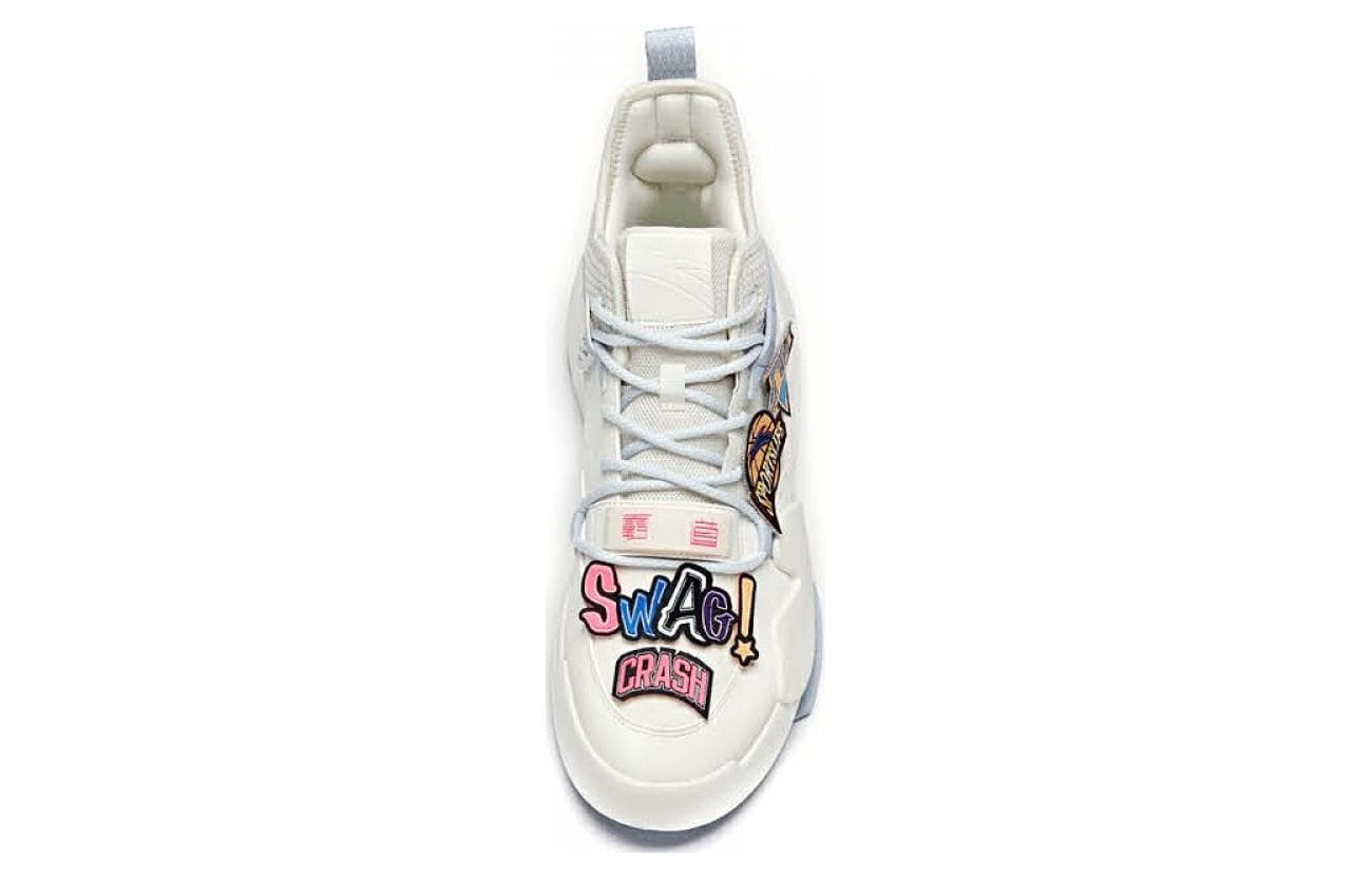 Anta Bastard Fifth Generation Non-slip Lightweight Mid-Top Skateboard Shoes Men's White Blue 5