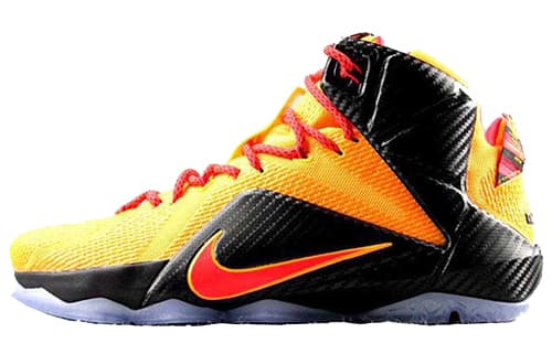 Nike Lebron 12 Basketball Shoes Men Mid-Top Black/Yellow 2