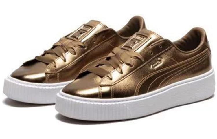 PUMA Basket Platform Luxe 'Gold' Women's 6