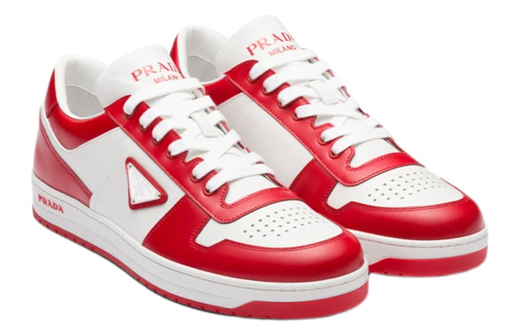 PRADA Downtown Leather Sneakers Red 3