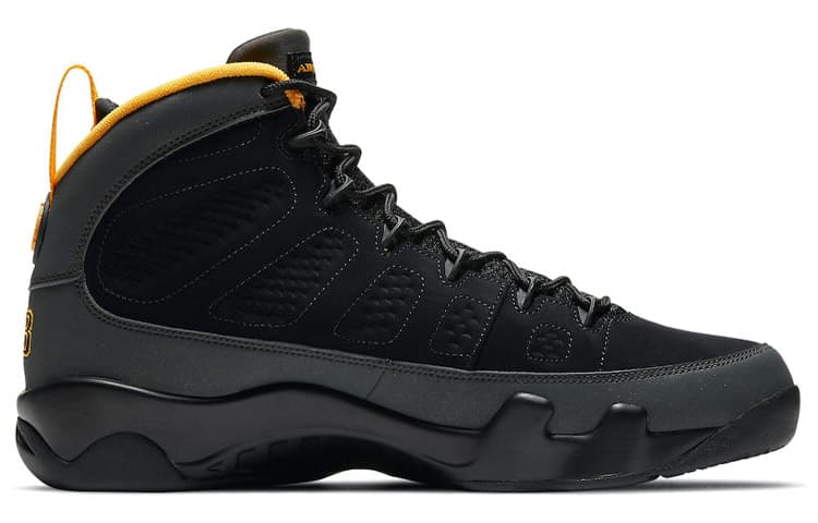 JORDAN 9 Retro Dark Charcoal University Gold 3