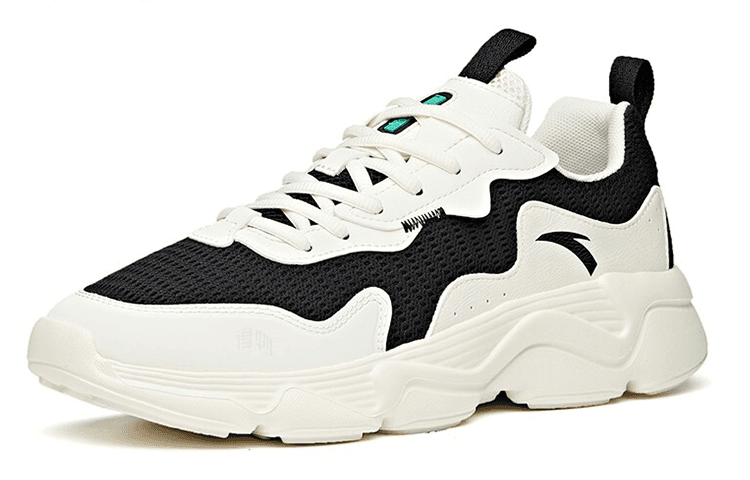 Anta Lifestyle Series Mesh Cushion Slip-Resistant Wear-Resistant Breathable Low-Top Casual Shoes Men's Black White 3