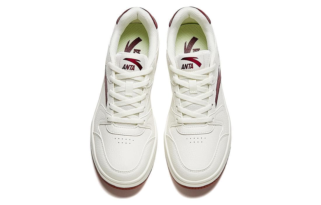 Anta Slip-Resistant Low-Top Skateboard Shoes Women's White Red 6