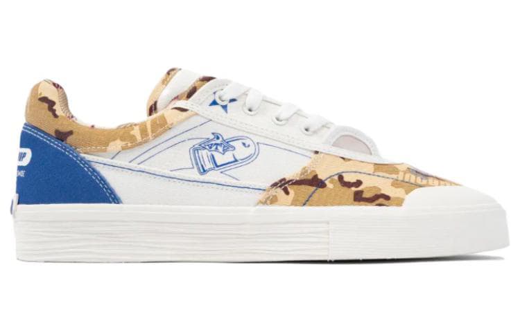 STA x LiNing 50/50 Low-Top Skateboard Shoes Men's White Brown Blue Limited Special Edition 3