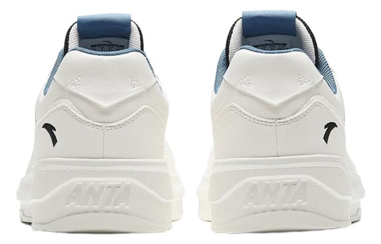 Anta Slip-Resistant Cushioning Wear-Resistant Low-Top Skateboard Shoes Men's White Black 6