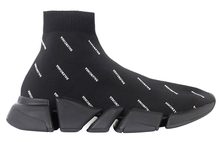 Balenciaga Speed Trainer 2.0 All Over Logo Black White Women's 4