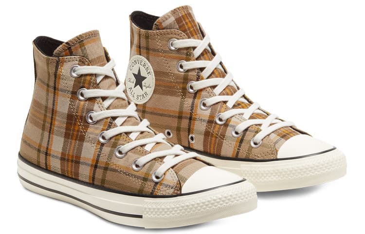 Converse Chuck Taylor All Star Khaki Plaid Sneakers Women's 5