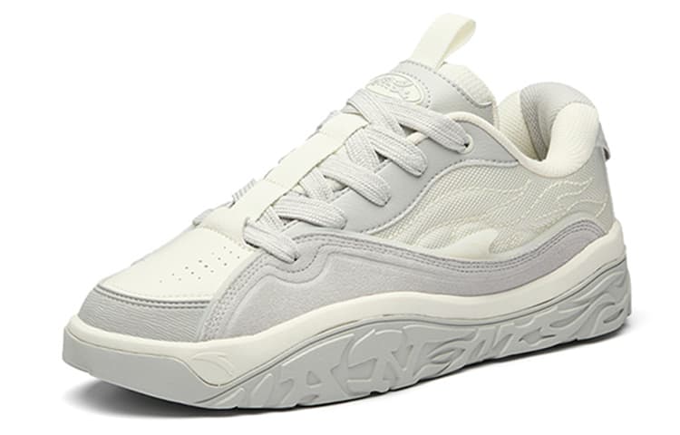 ANTA Hot Skateboard Shoes Men Low-Top Ivory White/Microchip Gray 6