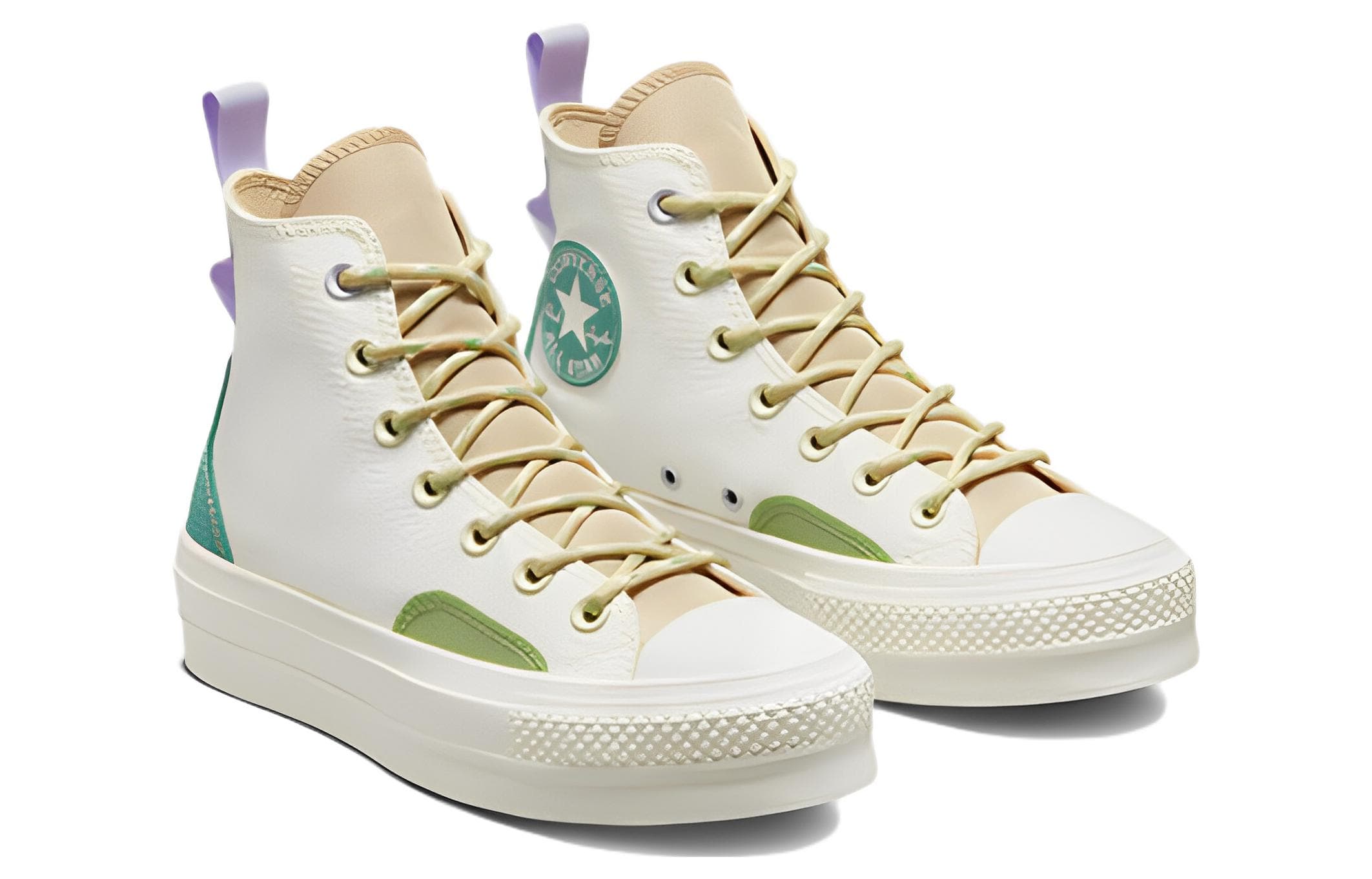 Converse Women's Chuck Taylor All Star Lift Platform High 'Colorblock Overlay   Algae Coast' Women's 6