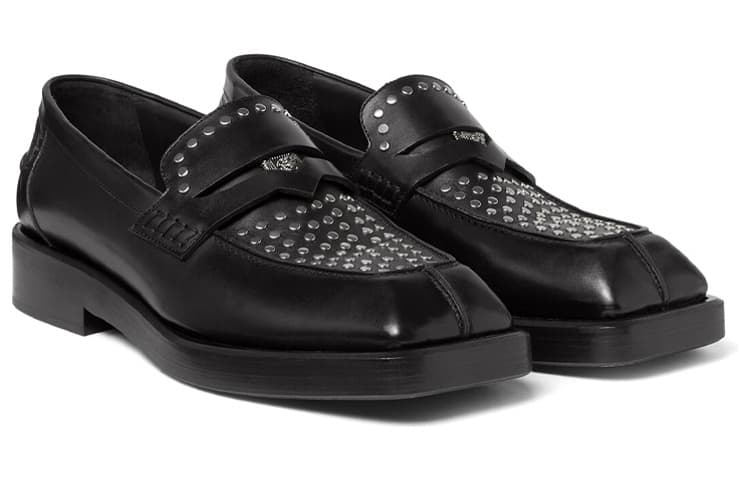 VERSACE Square-toe Studded Loafers 4