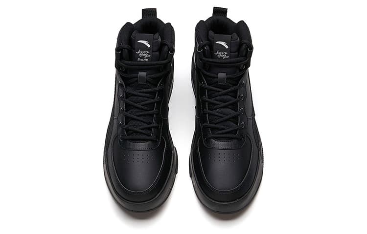 ANTA Life Collection Skateboard Shoes Men Mid-Top Black 5