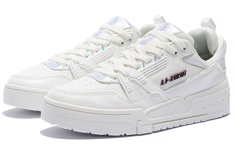 LiNing 001 BTC BTC Low-Top Skateboard Shoes Women's White Blue 6