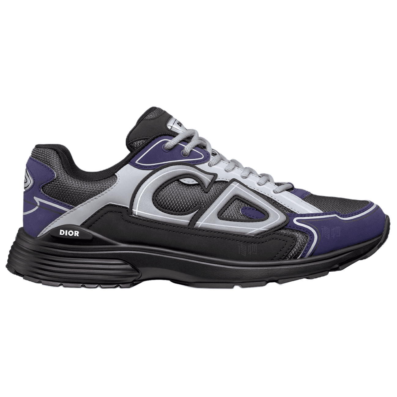 DIOR Men's B30 CD Round Toe Lace-Up Low-Top Casual Shoes Charcoal Grey 3