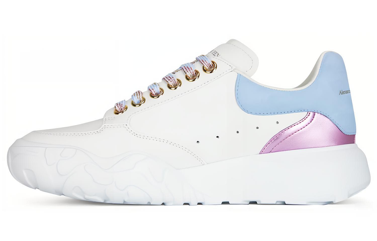 Alexander McQueen Court Trainer Casual Shoes Women's Low-Top White Blue/Purple 2