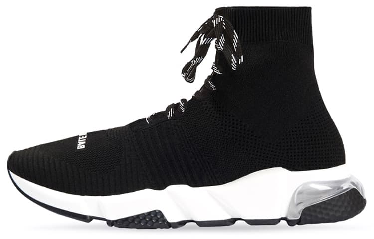 Balenciaga Speed Lace-Up Clear Sole 'Black White' 2