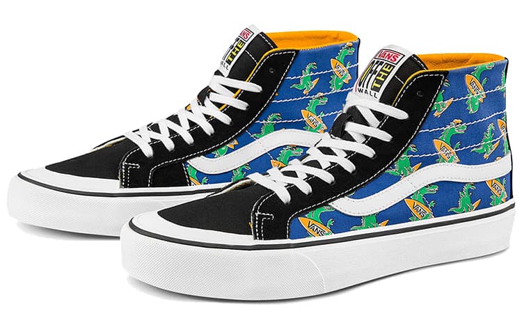 Vans Unisex SK8 HI High Top Sneakers Blue/Yellow/Green 4