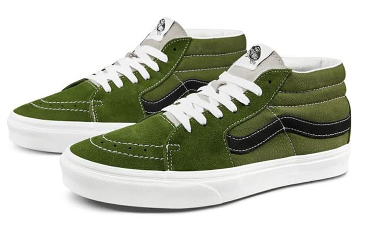 Vans Sk8 Mid Low Top Skate Shoes Unisex Dark Green 4